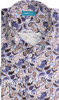 District Indigo Overhemd Print   40 Blauw, Multicolor