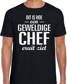 Dit is hoe een geweldige chef eruit ziet cadeau t-shirt zwart heren S