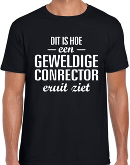 Dit is hoe een geweldige conrector eruit ziet cadeau t-shirt zwart heren 2XL