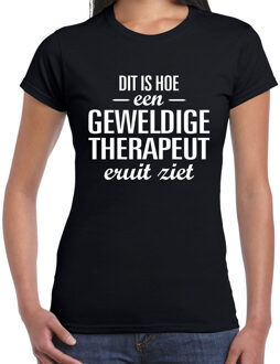 Dit is hoe een geweldige therapeut eruit ziet cadeau t-shirt zwart dames XL