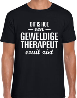 Dit is hoe een geweldige therapeut eruit ziet cadeau t-shirt zwart heren L