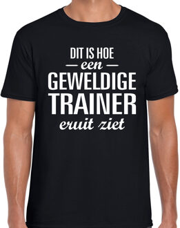Dit is hoe een geweldige trainer eruit ziet cadeau t-shirt zwart heren XL