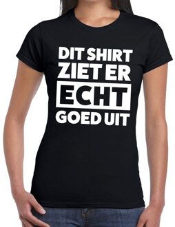 Dit shirt ziet er echt goed uit tekst t-shirt zwart dames XL