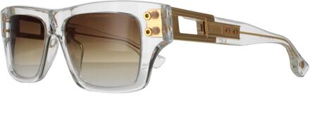 Dita Rechthoek Unisex Kristal Helder Geelgoud Donkerbruin naar Helder Kleurverloop Grootmeester Zeven - maat Zwart