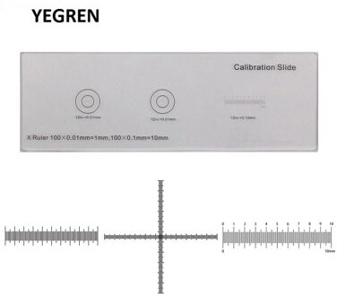 Div 0.01 Mm 0.1 Mm Kalibratie Slides Microscoop Objectmicrometer Horizontale Liniaal Cross Schaal Heerser 3 Meting Glasplaatje