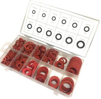 Diverse Doos van 600 Fibre Ringen Loodgieters seals wasmachines Rood staal papier set boxed