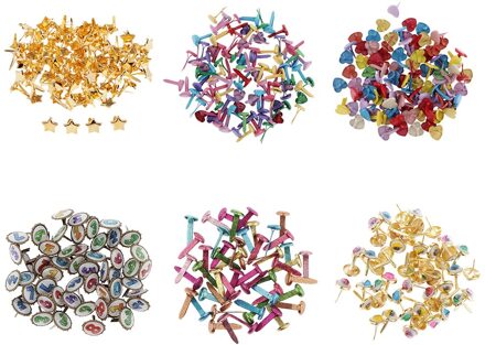 Diverse Heldere Kleur Mini Brads Paper Fasteners Messing Pastel Metal Brads Voor Scrapbooking Ambachten Diy Papier 15x10mm