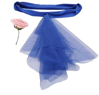 Diverse Kleuren Spandex Riem Met Rose Bal Kunstbloem En Organza Stoel Venster Frame Bruiloft Stoel Streamers koninklijk blauw
