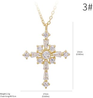 Diverse Mode Kruis Hanger Ketting Voor Vrouwen 925 Sterling Zilveren Religieuze Sieraden Oude 18K Goud Huwelijksgeschenken Diamanten goud ketting 3