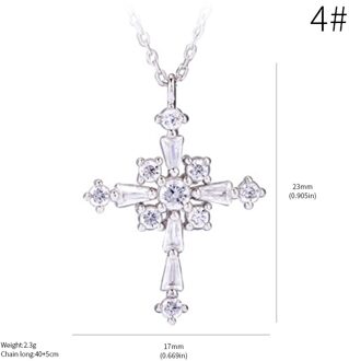 Diverse Mode Kruis Hanger Ketting Voor Vrouwen 925 Sterling Zilveren Religieuze Sieraden Oude 18K Goud Huwelijksgeschenken Diamanten zilver ketting 4