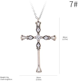Diverse Mode Kruis Hanger Ketting Voor Vrouwen 925 Sterling Zilveren Religieuze Sieraden Oude 18K Goud Huwelijksgeschenken Diamanten zilver ketting 7