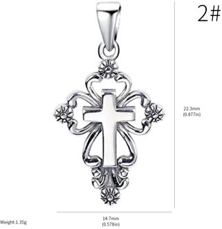 Diverse Mode Kruis Hanger Ketting Voor Vrouwen 925 Sterling Zilveren Religieuze Sieraden Oude 18K Goud Huwelijksgeschenken Diamanten zilver pendant 2