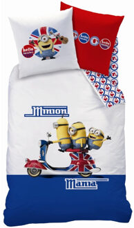 diversen dekbedovertrek scooter 140 x 200 cm wit/blauw/rood