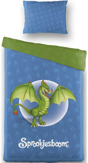 diversen Draak Dekbedovertrek 140 x 200 cm Blauw, Groen