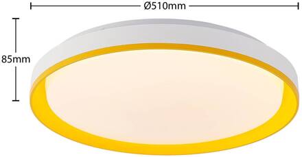 Divora LED plafondlamp CCT Ø 50,5 cm wit, geel