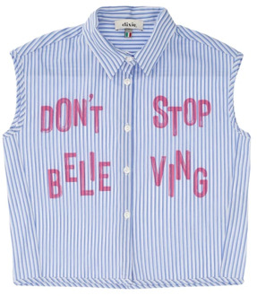 Dixie Gestreepte mouwloze shirt met print Dixie , Multicolor , Dames - 2Xl,Xl,L,M