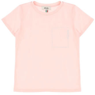 Dixie Katoenen T-shirt met Applicatie Dixie , Pink , Dames - Xl,L,M,S