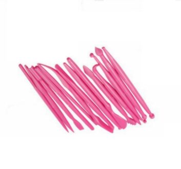 Diy 14Pcs Fondant Bloem Carving Gereedschap Plastic Klei Set Carving Sculptuur Plastic Shaper Polymeer Klei Tool roos rood 14stk