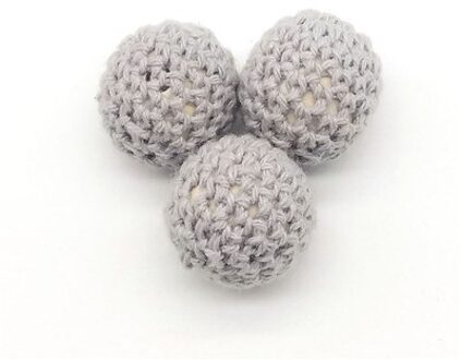 DIY 20 MM 10 PC Houten Haak Kraal Sieraden Bijtring Accessoires Gehaakte Kralen Kan Chew DIY Verpleging Armband Gehaakte Kralen Lightgray