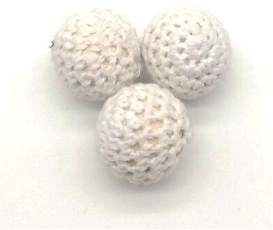 DIY 20 MM 10 PC Houten Haak Kraal Sieraden Bijtring Accessoires Gehaakte Kralen Kan Chew DIY Verpleging Armband Gehaakte Kralen wit