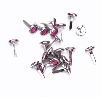 DIY 20 STUKS Metalen Mini Ronde Strass Brads Klinknagels Fastener Craft Decoratie roze