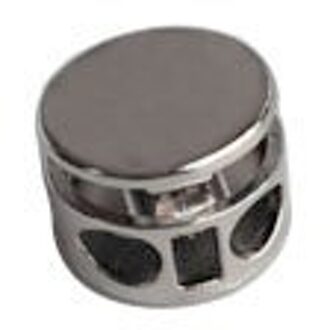 DIY 30 stks/partij ronde metalen legering stoppers toggle cord sloten Koord twee hole nikkel/Zwart/satijn voor 4mm bungee STP-4MM Nickle