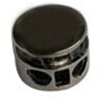 DIY 30 stks/partij ronde metalen legering stoppers toggle cord sloten Koord twee hole nikkel/Zwart/satijn voor 4mm bungee STP-4MM zwart nickle