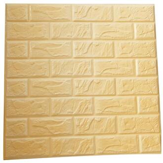 Diy 3D Baksteen Pe Foam Muurstickers Panelen Kamer Decal Steen Decoratie Reliëf Woonkamer Kids Safty Slaapkamer Home Decor Beige / S