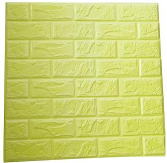 Diy 3D Baksteen Pe Foam Muurstickers Panelen Kamer Decal Steen Decoratie Reliëf Woonkamer Kids Safty Slaapkamer Home Decor fluorescerende groen / L