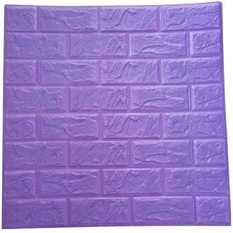 Diy 3D Baksteen Pe Foam Muurstickers Panelen Kamer Decal Steen Decoratie Reliëf Woonkamer Kids Safty Slaapkamer Home Decor paars / L