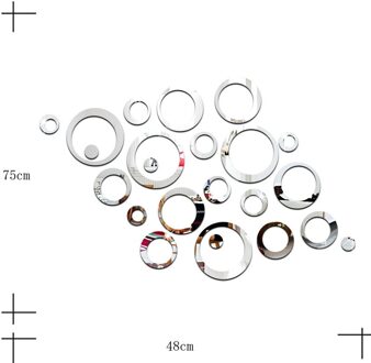 Diy 3d Cirkels Spiegel Muursticker Kristal Muurschildering Decal Home Decor Woonkamer Gespiegeld Decoratieve Spiegel Wandtegel Sticker SL