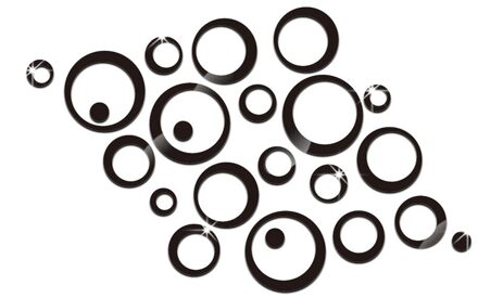 Diy 3d Cirkels Spiegel Muursticker Kristal Muurschildering Decal Home Decor Woonkamer Gespiegeld Decoratieve Spiegel Wandtegel Sticker zwart