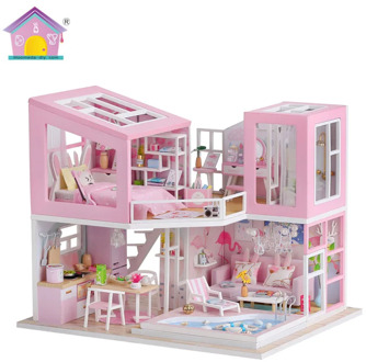 DIY 3D Wooden Miniature Handmade Furnitures Doll House Model Building Kits Toys Dollhouse For Children Adult Birthday Gifts M915