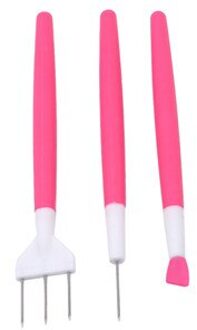 Diy 3Pcs Bakken Decoratie Tools Set Bakvormen Ontluchting Naald Fondant Cake Decorating Kit Voor Cake Graveren Groepen