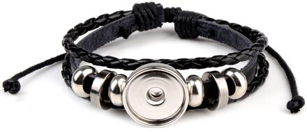 DIY 5 PC 18 MM Ronde Foto Glas Cabochon Armband Instelling Base Bezel Lade Blank Multi Layer Lederen Armband Sieraden maken