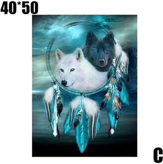 Diy 5d Diamant Schilderij Vol Plein Kleur Dier Wolf Borduren Daimond Schilderen Boor Rhinestones Mozaïek Diamant Diamant O1X7 25x30