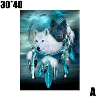 Diy 5d Diamant Schilderij Vol Plein Kleur Dier Wolf Borduren Daimond Schilderen Boor Rhinestones Mozaïek Diamant Diamant O1X7 30x40