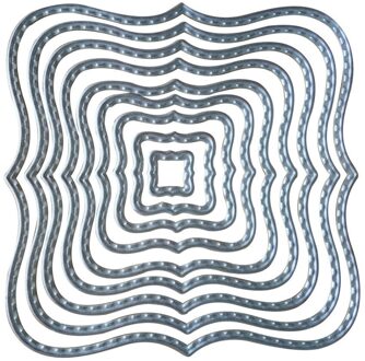 Diy 9 Stuks Diverse Maat Metal Carbon Stalen Vierkante Frame Embossing Stansmessen Stencil Sjabloon Voor Scrapbooking Album Papieren Kaart