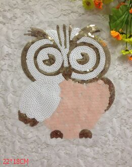 Diy Accessoires Grote Dubbele Gelamineerd Roze Kraal Stuk Borduren Kraal Stuk De Uil Buiter Pailletten Patch Van Accessoires