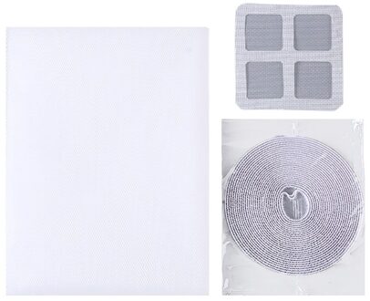 Diy Anti-Klamboe Insect Fly Screen Venster Mesh Zelfklevende Indoor Muggen Schermen Zwart Wit Mosquito Window schermen WH