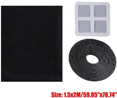 Diy Anti-Klamboe Insect Fly Screen Venster Mesh Zelfklevende Indoor Muggen Schermen Zwart Wit Mosquito Window schermen