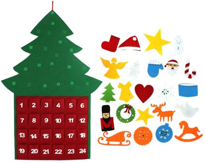 Diy Applique Kerst Komst Kalenders Grote Vilt Kerstboom Kalender Met Zakken Xmas Nieuwjaar Home Decoraties