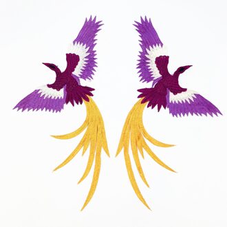 DIY Applique Water Oplosbare Borduurwerk Kostuum Decoratie Dimensionale Kleurrijke Decals Applique Accessoires Vogel Patch 1