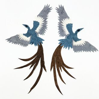 DIY Applique Water Oplosbare Borduurwerk Kostuum Decoratie Dimensionale Kleurrijke Decals Applique Accessoires Vogel Patch 3