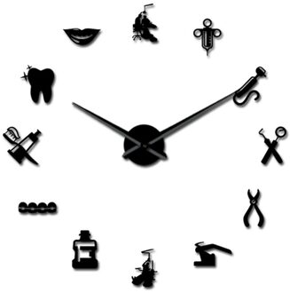 Diy Art Giant Wandklok 3D Grote Acryl Wandklok Grote Naald Spiegel Kantoor Decoratie