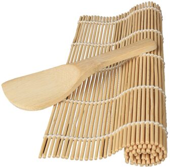 Diy Bamboe Sushi Maker Set Sushi Gordijn Rijst Sushi Maken Kits Roll Koken Tools Eetstokjes Lepel Sushi Blade Keuken Tool