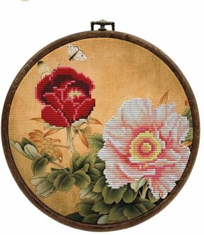 Diy Bloem Kruissteek Borduren Kit Met Hoepel Bloem Patroon Gedrukt Handwerken Handwerk Naaien Art Craft Schilderen Decor 3