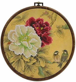 Diy Bloem Kruissteek Borduren Kit Met Hoepel Bloem Patroon Gedrukt Handwerken Handwerk Naaien Art Craft Schilderen Decor 4