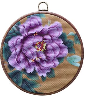 Diy Bloem Kruissteek Borduren Kit Met Hoepel Bloem Patroon Gedrukt Handwerken Handwerk Naaien Art Craft Schilderen Decor 7