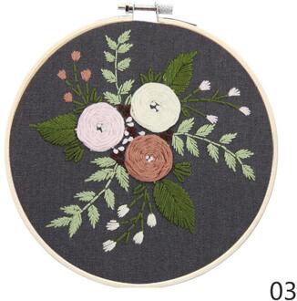 Diy Borduurwerk Bloem Handwerk Handwerken Voor Beginner Kruissteek Kit Lint Schilderij Borduurwerk Hoepel Woondecoratie 03